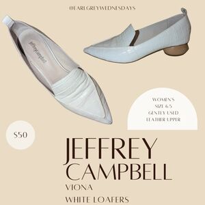 Jeffery Campbell Viona Pointed Toe Croc-Embossed Leather Loafers Size 6.5